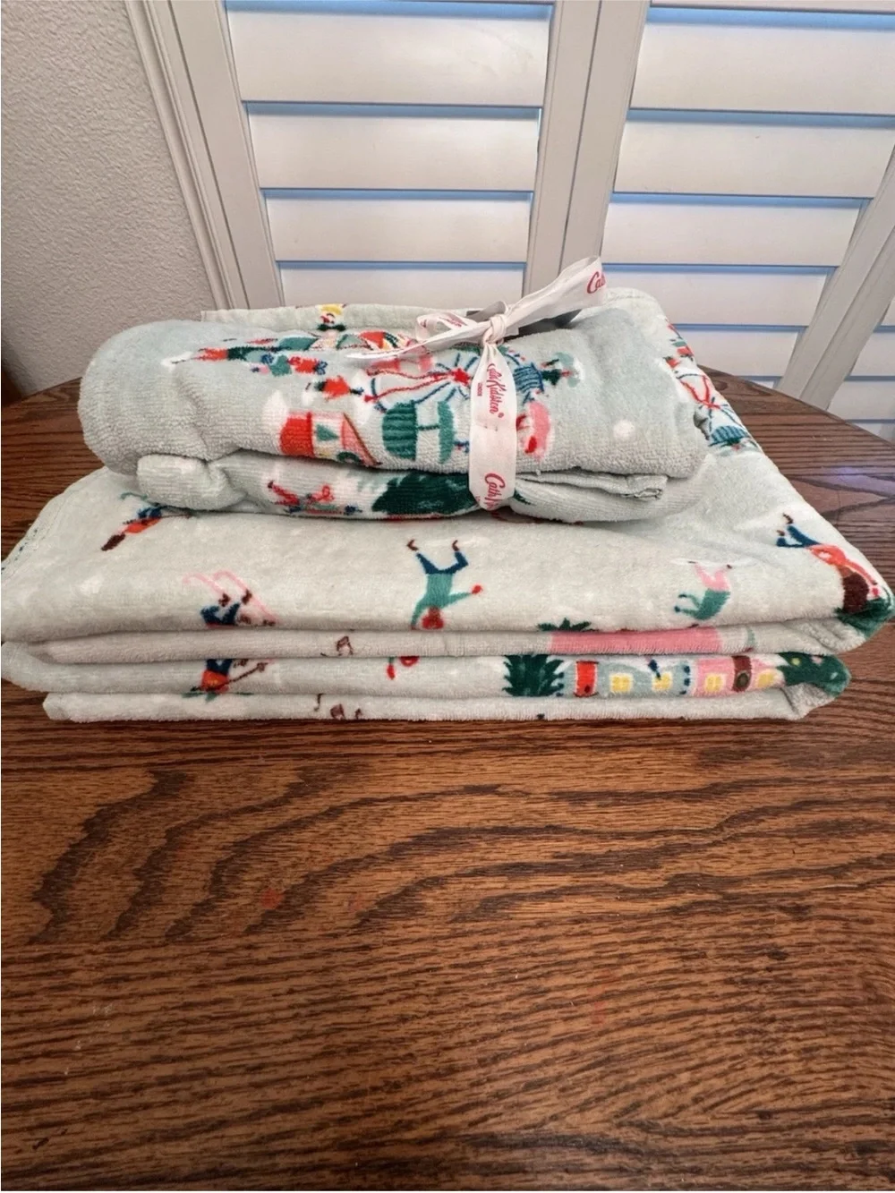 Cath Kidston London Snow Day Towel Set – 2 Bath & 2 Hand Towels Christmas Cotton